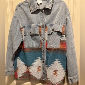 Entro Denim Aztec Shacket - L